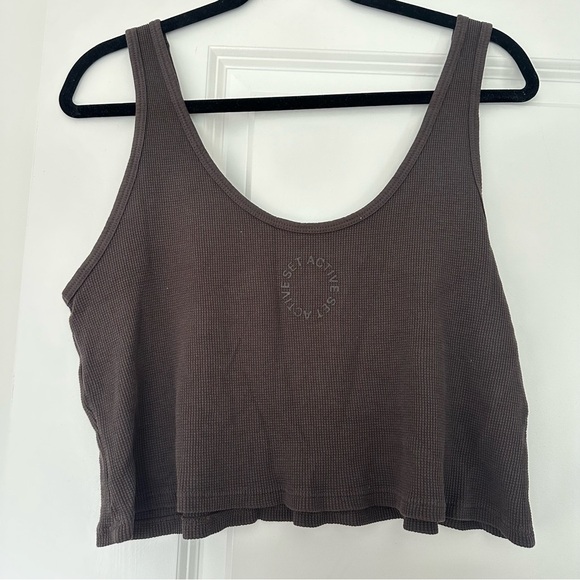 SET Active Brown Ribbed Tank Top - Picture 4 of 4